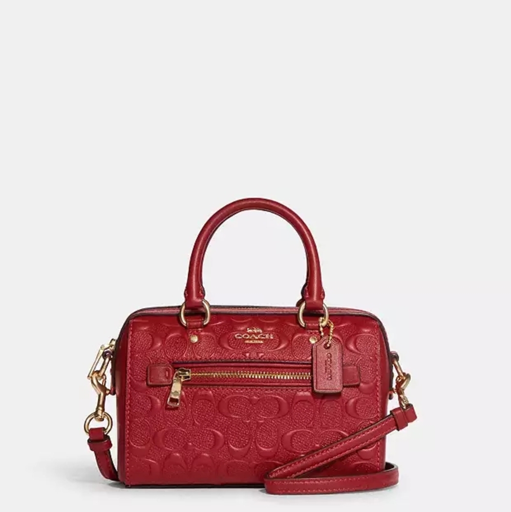 Coach Mini Rowan Red Leather Handbag